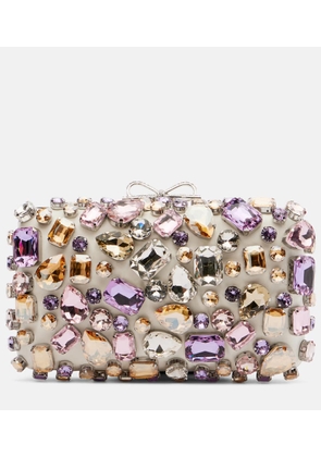 Self-Portrait Crystal-embellished box clutch