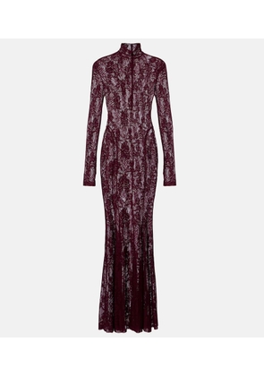 Norma Kamali Lace turtleneck gown