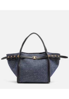 Tod's Leather-trimmed canvas tote bag