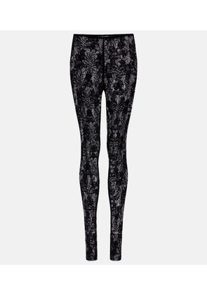Norma Kamali Lace-embroidered leggings