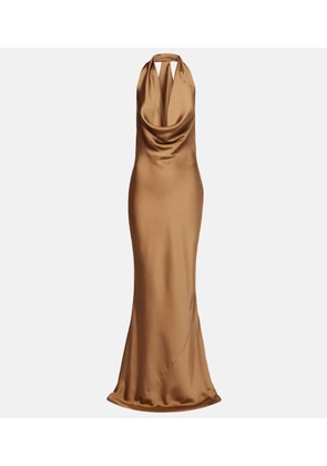 Norma Kamali Halterneck satin gown