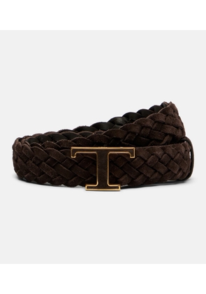 Tod's T Timeless braided suede belt