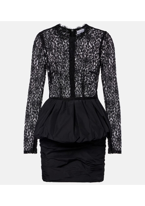 Rebecca Vallance Dixie peplum lace and taffeta minidress