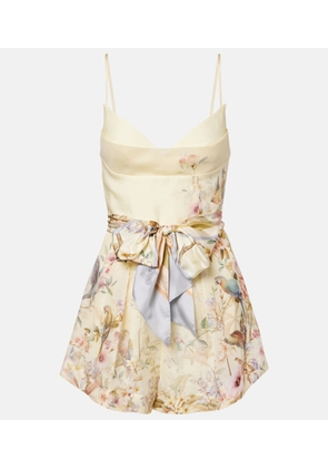 Zimmermann Rebellion floral linen and silk romper