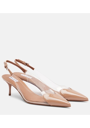 Alaia Le Cour 55 leather and PU slingback pumps