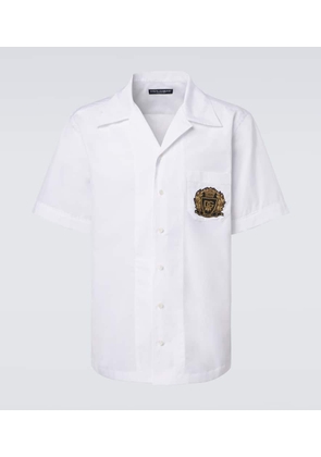Dolce&Gabbana Logo cotton poplin bowling shirt