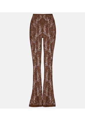 Norma Kamali High-rise lace flared pants