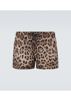 Dolce&Gabbana Leopard-print swim trunks