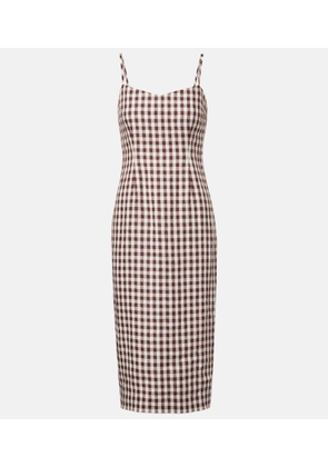 Posse Sadie gingham linen midi dress