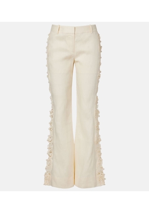 Zimmermann Awaken embroidered linen flared pants