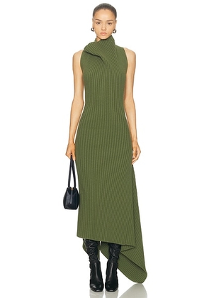 Victoria Beckham Sleeveless Rib Dress in Oregano - Green. Size L (also in ).