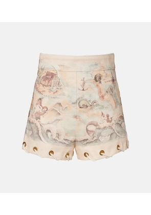 Zimmermann Printed linen shorts