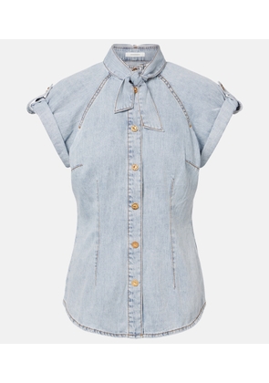 Zimmermann Tie-neck denim shirt