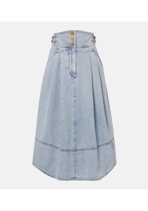 Zimmermann Wandlerlust denim midi skirt