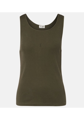 Saint Laurent Cassandre cotton jersey tank top