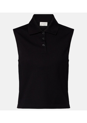 Saint Laurent Cassandre cotton pique top