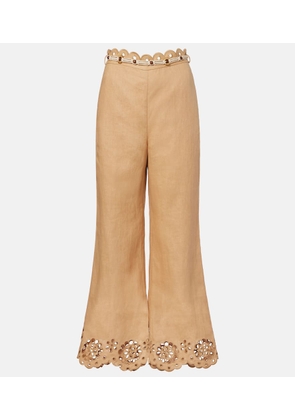 Zimmermann Awaken linen cropped flared pants