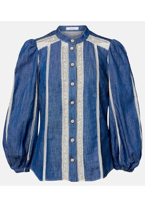 Zimmermann Awaken lace-trimmed denim shirt