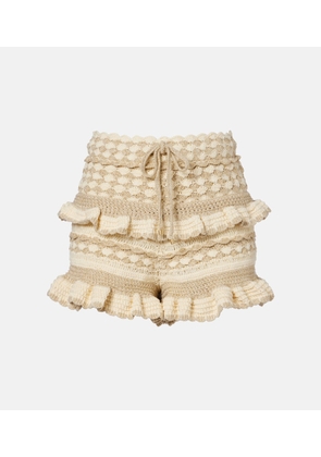 Zimmermann Wanderlust crochet tiered shorts