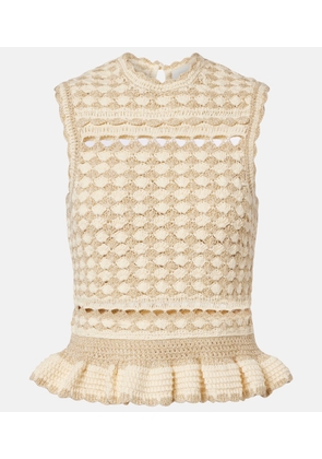 Zimmermann Wanderlust lame crochet tank top