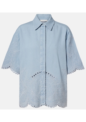 Zimmermann Daylight broderie anglaise denim shirt