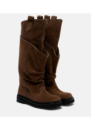 The Attico Passeggiata suede combat boots