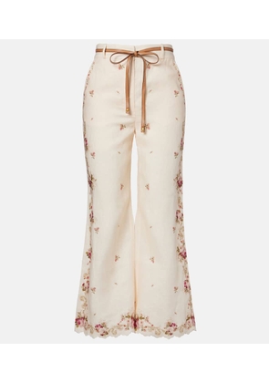 Zimmermann Patience floral linen flared pants