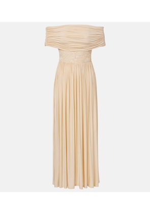 Zimmermann Rebellion off-shoulder jersey maxi dress