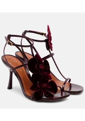 Zimmermann Orchid 85 floral-applique velvet sandals
