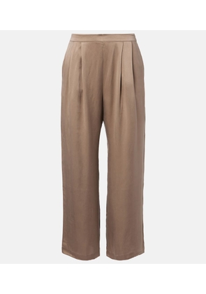 Asceno Isola silk charmeuse wide-leg pants