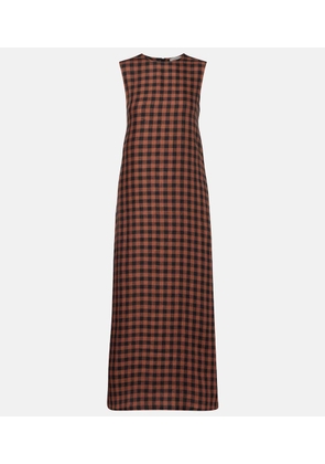 Asceno Tallin gingham linen maxi dress