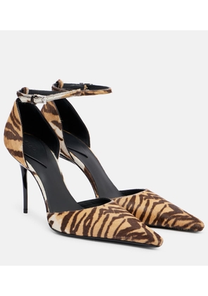 Alaia 90 tiger-print calf hair pumps