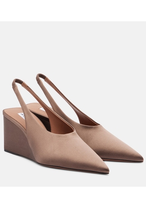 Alaia Cube 75 satin slingback wedges