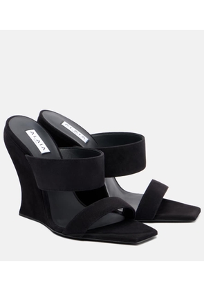 Alaia Wave 110 suede wedge mules