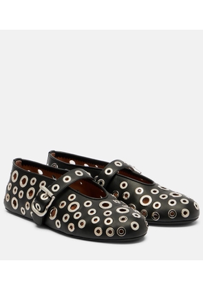 Alaia Studded leather ballet flats