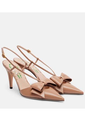 Valentino Garavani Bowow 85 leather slingback pumps