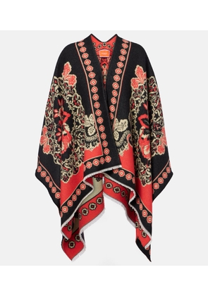 La DoubleJ Soul printed wool and silk poncho