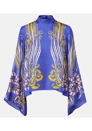 La DoubleJ Make An Exit printed silk satin blouse