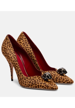 Valentino Garavani Pas De Chat leopard-print calf hair pumps