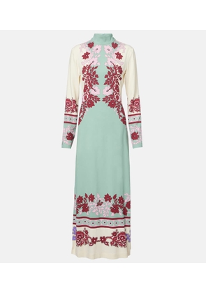 La DoubleJ Halle floral satin maxi dress