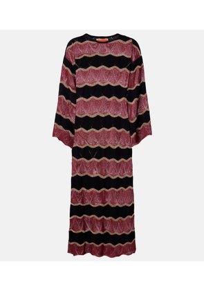 La DoubleJ Hang Ten cotton-blend lame kaftan