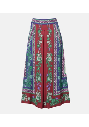 La DoubleJ Santa Monica printed satin midi skirt