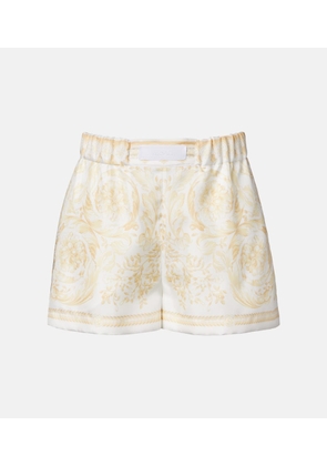 Versace Underwater Barocco silk twill shorts