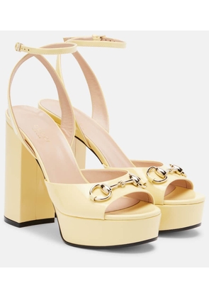 Gucci Horsebit 85 leather platform sandals