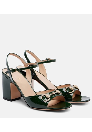 Gucci Lady Horsebit 75 patent leather sandals