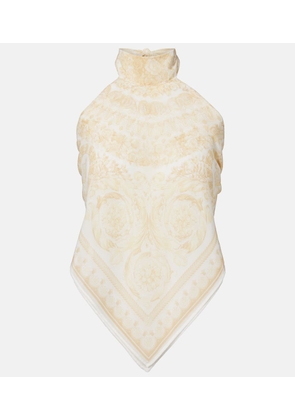 Versace Printed halterneck georgette top