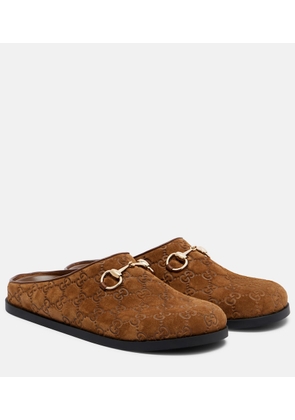 Gucci GG Horsebit suede mules