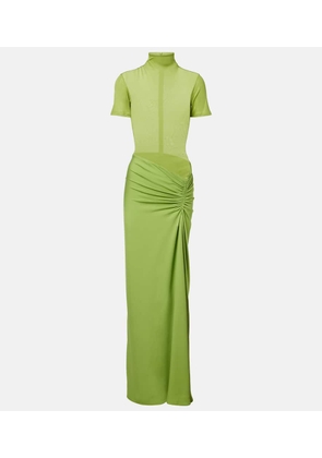 Christopher Esber Fusion gathered ribbed-knit gown
