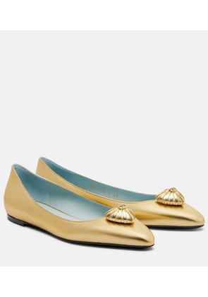 Valentino Garavani Cour Royal metallic leather ballet flats