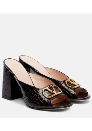 Valentino Garavani VLogo 95 croc-effect leather mules
